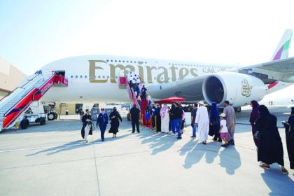 طائرة «الإمارات A380» تستقطب آلاف الزوار  في معرض البحرين للطيران