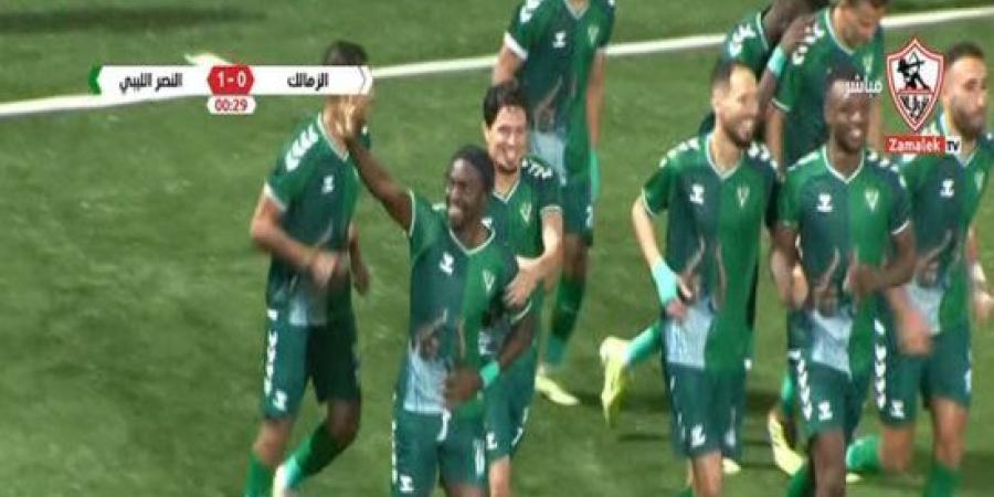 النصر الليبي يحرز الهدف الأول أمام الزمالك بعد مرور 12 ثانية فى اعتزال خالد حسين