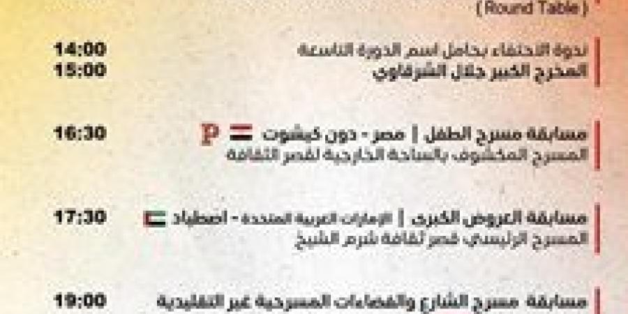 4 عروض مسرحية.. فعاليات اليوم الثاني بالدورة التاسعة لمهرجان شرم الشيخ الدولي للمسرح الشبابي - مصر بوست